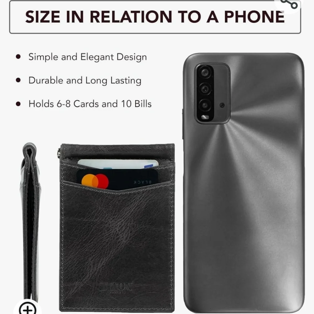 LEATHER Modern Gray Men's Slim Wallet